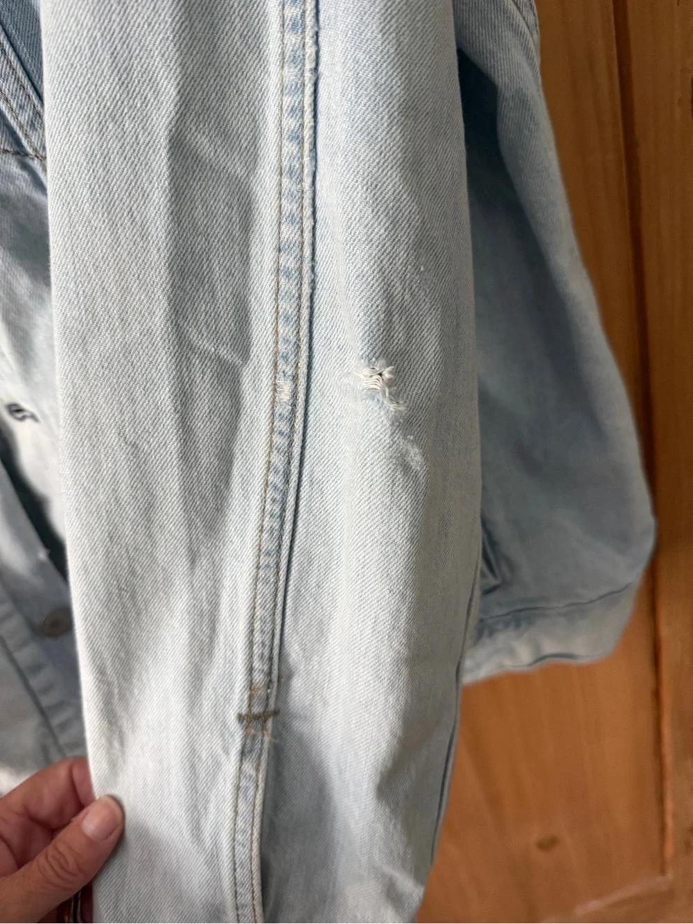 Levi's Light Wash Denim Trucker Jacket in Pale Blue - Picture 6 of 9
